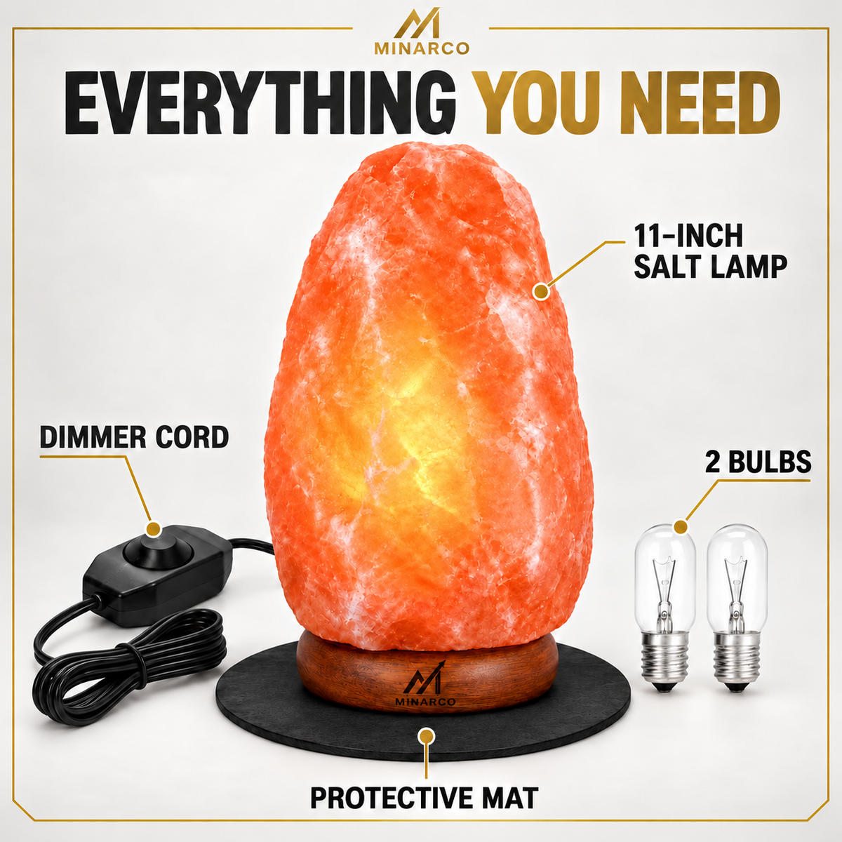 11-inch salt lamp components shown